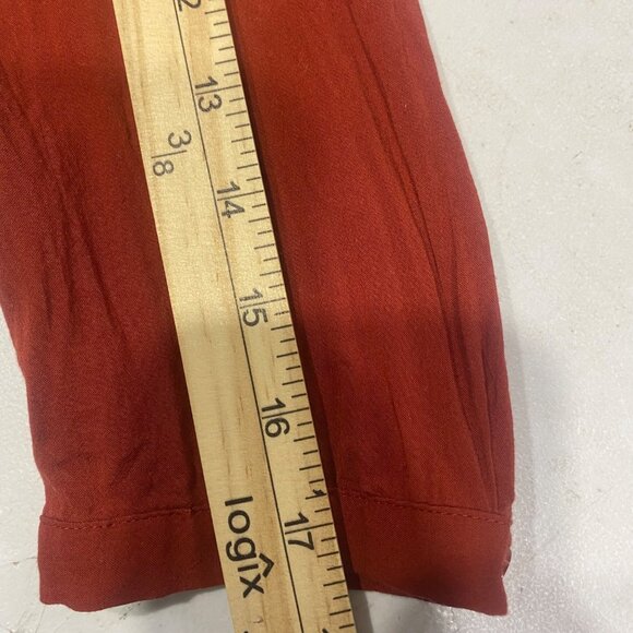 Maeve Anthropology Button Down Blouse Womens Size 6 Rust Red Lace Cotton Blend C - Picture 10 of 11